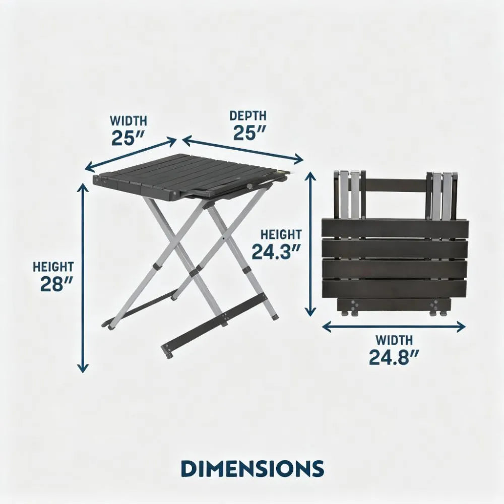 25" Compact Camp Table | Lightweight, Portable & Sturdy