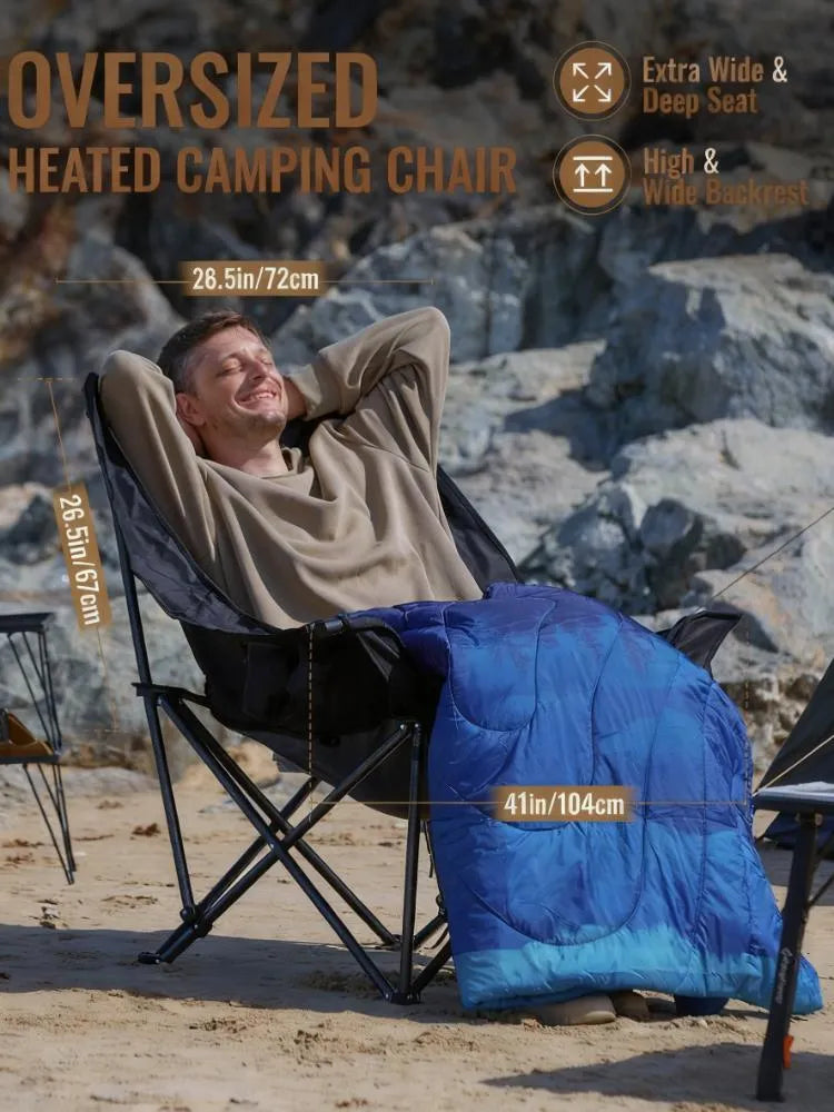 3-Second Heat-Up Camping Chair | 3 Heat Settings, 10Hrs Runtime, Your Portable Campfire