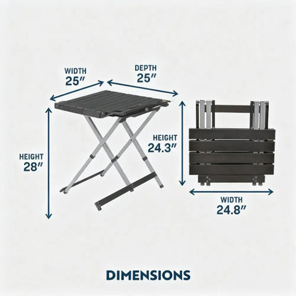 25" Compact Camp Table | Lightweight, Portable & Sturdy
